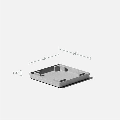 Veradek Nobleton Indoor/Outdoor Wide Square Planter (Light Grey, 18 inch - 2 Pack with 2 Saucer Trays)