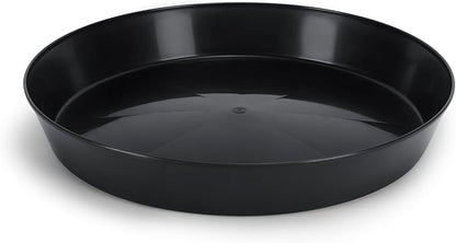 14 Inch (12.14 Inch Base) Case of 5 Plant Saucer - Black Polypropylene,Heavy Duty Indoor/Outdoor Tray and Drip Pan,Collects Flower Pot Excess Water Made in USA