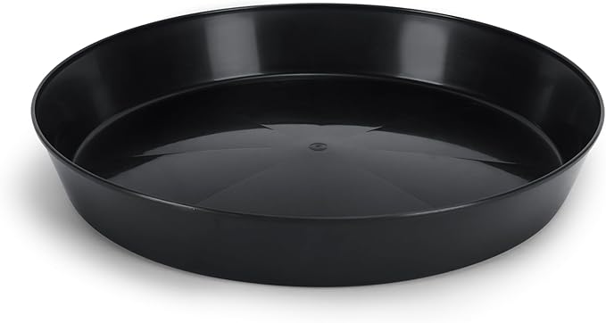 21 Inch (19 Inch Base) Case of 5 Plant Saucer - Black Polypropylene Made in USA