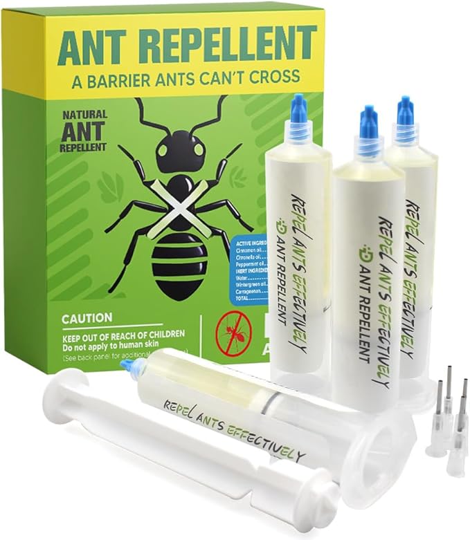 Ant Repellent for Indoor and Outdoor Use, Ant Repellent,Keeps Ants Away, Safe for People, Pets, and Plants, Ideal for Kitchen, Bathroom, Patio, and Basement, Easy to Apply - 4P