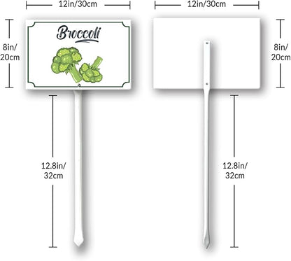 Boylee Aluminum 8x12inch Broccoli Garden Signs with Stake for Vegetables, Herbs, Flowers & Potted Plants