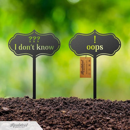 RealSteel Metal Seed & Plant Markers – Elegant Indoor & Outdoor Garden Stakes – Durable Herb, Vegetable & Fruit Plant Labels for Pots, Raised Beds & Greenhouse – Farmhouse Garden Gift - (Kale)