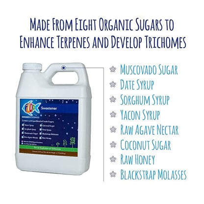 FOOP Sweetener: Organic Terpene Enhancer for Plants | Creates an Explosion of Trichomes | Contains 8 Organic Sugars | Works with All Growing Media and Nutrient Lines (32oz)