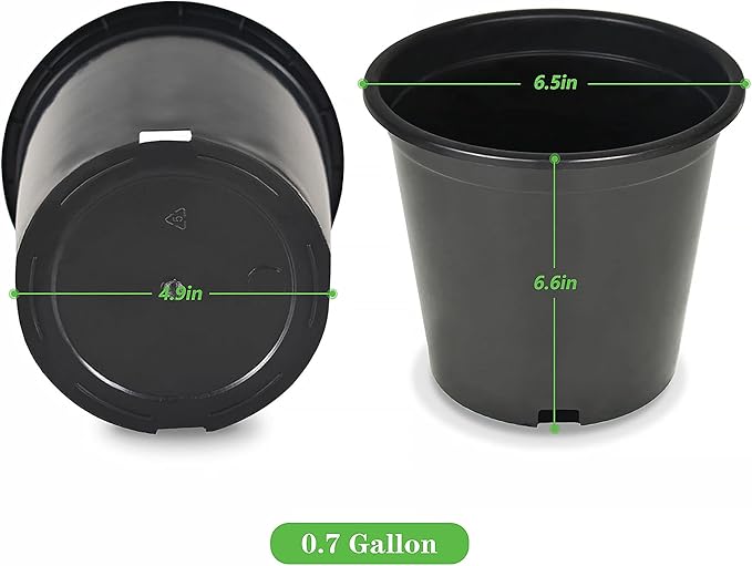 Planter Nursery Pots 0.74 Gallon Pots for Plants, Injection Molded Plastic Nursery Pots, Plant Container 0.74 Gal 10-Pack