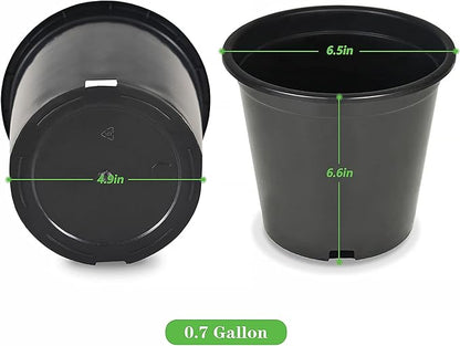 Planter Nursery Pots 0.74 Gallon Pots for Plants, Injection Molded Plastic Nursery Pots, Plant Container 0.74 Gal 10-Pack
