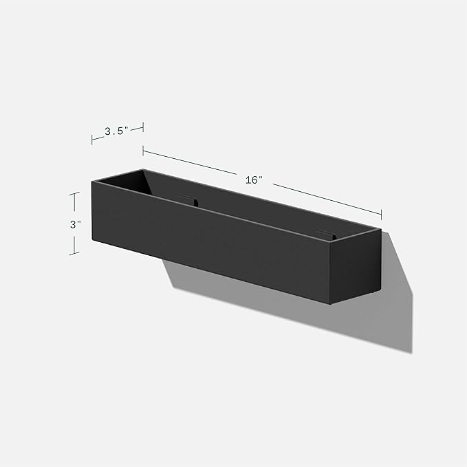 Veradek Forma Series Trough Hanging Planter - Rectangular Planter for Window Sill/Wall Decor | Made from Plastic-Stone Material | Modern Décor for Succulents, Indoor Small Plants
