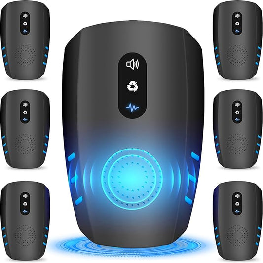 2026 Cvtayn Upgraded Ultrasonic Pest Repellent Indoor Insect Repeller, Pest Control, Repellent Roach, Mouse, Mosquito, Mice, Spider, Bugs, Ant, Rodent Repellent Ultrasonic Plug in,Black 6pack
