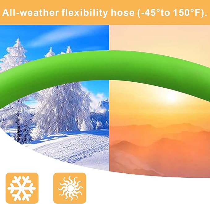 Heavy Duty Garden Hose - 5/8" x 25 ft, Flexible and Kink Resistant Water Hose, with 3/4" GHT Solid Connector