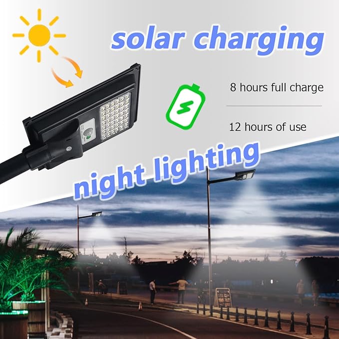 Solar Street Lights Outdoor Waterproof, 6000K Dusk to Dawn Solar Flood Lights with Remote Control, Motion Sensor Commercial Area Lighting for Outside Parking Lot 2 Pack
