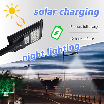 Solar Street Lights Outdoor Waterproof, 6000K Dusk to Dawn Solar Flood Lights with Remote Control, Motion Sensor Commercial Area Lighting for Outside Parking Lot 2 Pack