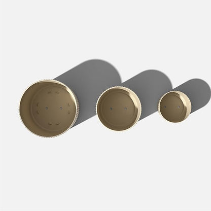 Veradek Demi Series Set of 3 Round Planters for Porch, Patio, Backyard | Durable Plastic-Concrete Material | Modern Décor for Tall Plants, Flower