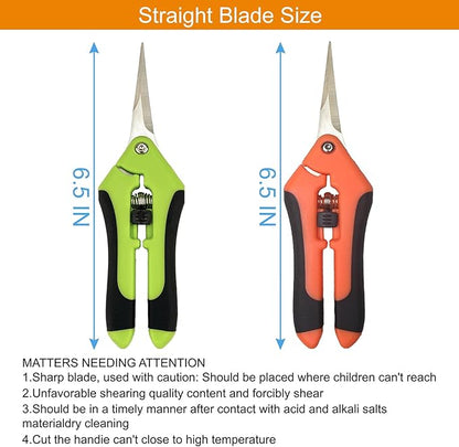 5 Pack Pruning Shears, Garden Shears with Gardening gloves, Garden Clippers Handheld, Straight Stainless Steel Garden Snips, Gardening Shears, Garden Scissors, Lengnoyp Pruners for Gardening