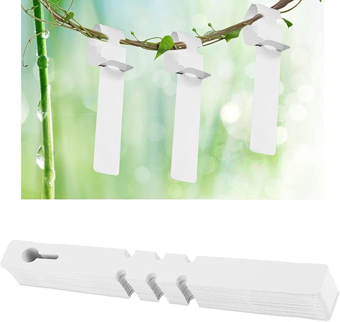 Plant Tags 100 PCS – White PVC Hanging Garden Plant Labels, Wrap Around Nursery Markers for Trees, Flowers & Vegetables