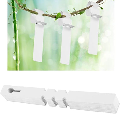 Plant Tags 100 PCS – White PVC Hanging Garden Plant Labels, Wrap Around Nursery Markers for Trees, Flowers & Vegetables