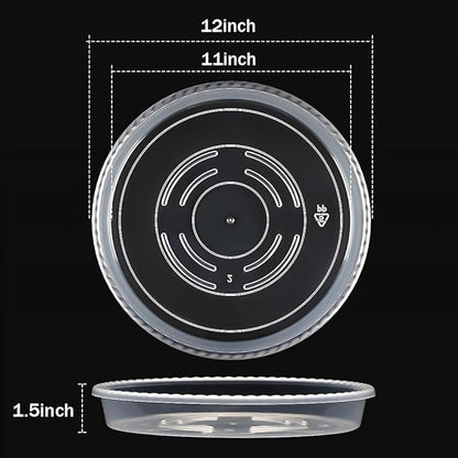 5 Pack 12 Inch Plant Saucer for Indoor Plants,Clear Plastic Plant Trays for Pots,Heavy Duty Durable Flower Pot Saucers to Protect Floors & Furniture
