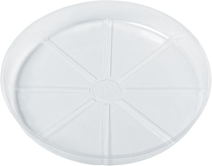 Idyllize 10 Piece of 12 inch Clear Plastic Plant Saucer Drip Trays for pots (12")