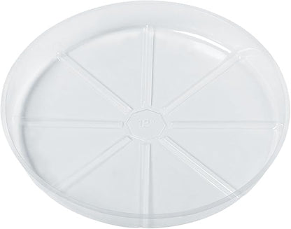 Idyllize 10 Piece of 12 inch Clear Plastic Plant Saucer Drip Trays for pots (12")