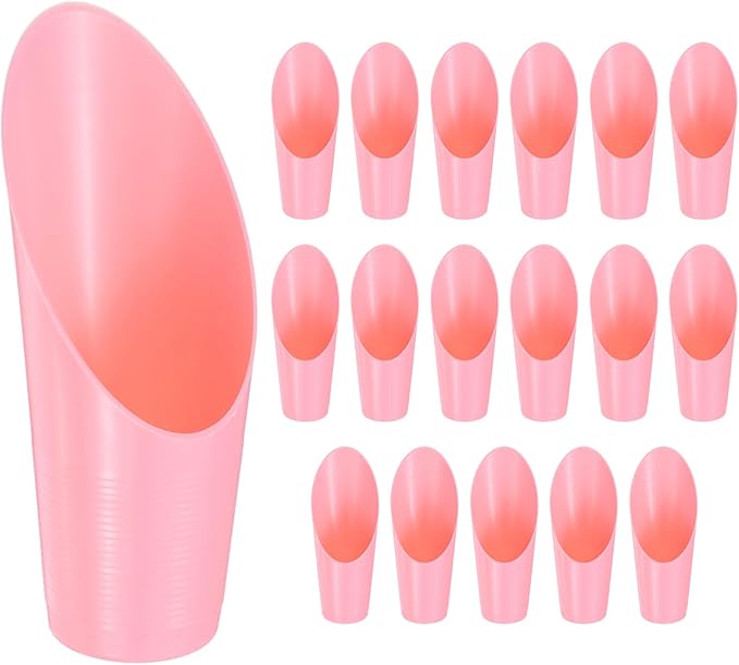 18-Pack Bonsai Soil Scoops, Plastic Garden Soil Scoops Bucket Shovel Potting Scoopers for Transplanting/Flower Planting/Plant Succulent, Colorful Small Gardening Tools [Pink]