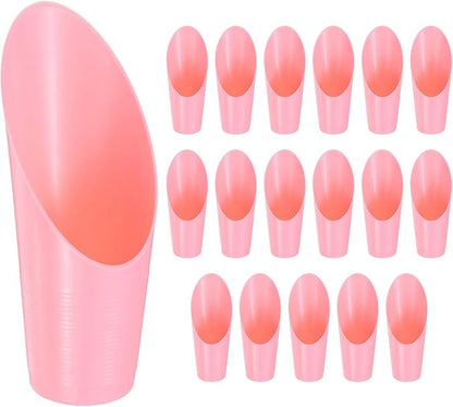 18-Pack Bonsai Soil Scoops, Plastic Garden Soil Scoops Bucket Shovel Potting Scoopers for Transplanting/Flower Planting/Plant Succulent, Colorful Small Gardening Tools [Pink]