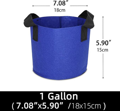Grow Bags,Growing Pot Bags Garden Grow Bag Indoor Outdoor Fabric Aeration Plant Pot Container Flower Vegetable Pouch (Dark Blue,1 Gallon)