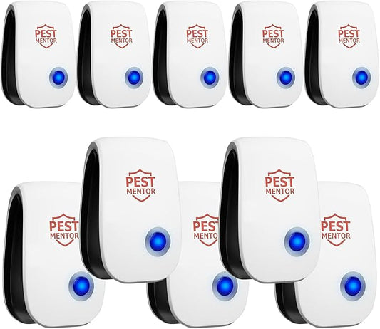 Ultrasonic Pest Repellent Plug-in, Rodent & Insect Repellent Device for Mice,Rats,Roaches,Ants,Spiders, Multi-Room Indoor Pest Control for Home Kitchen Office – 10 Pack