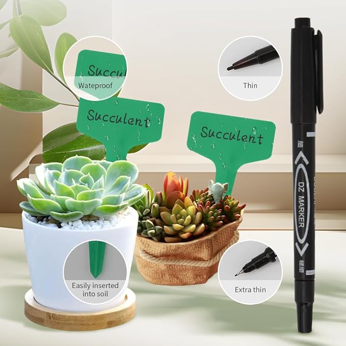 Plant Labels,200pcs Plant Name Tags,Green Plant Markers,Gardening Supplies,Garden Labels Outdoor Waterproof,Garden Markers,Plastic Plant Labels for Seedlings,Greenhouse Accessories,Plant Nursery