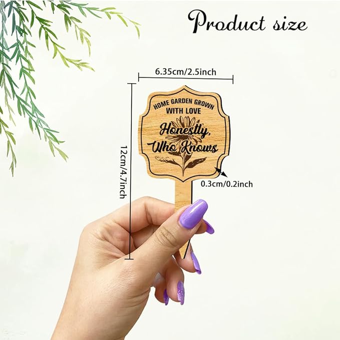 arricraft 15 Pcs Wooden Plant Tags, Waterproof Garden Stake Labels Weeding Plant Marker with Text for Indoor Outdoor Potted Plants Nursery Marker Decoration