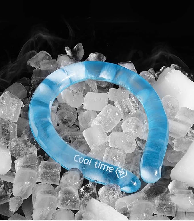 Neck Cooling Tube | Wearable Cooling Neck Wraps for Summer Heat I Hands Free Cold Pack | Reusable Cooler (Blue)
