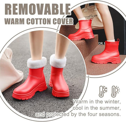 Women's Waterproof Chelsea Ankle Rain Boots, Slip-On Style, Outdoor Weather Protection