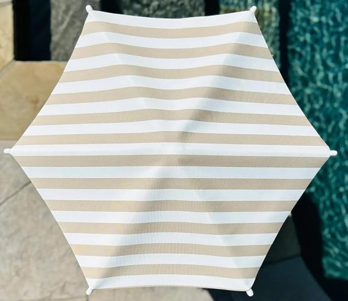 Fixed Plant Shade for Potted Plants 28" x 30" Outdoor Container Sun Shade Cover Premium Fabric Canopy with Fiberglass Frame & Soil Anchor Stripes & Solids Assembly Required