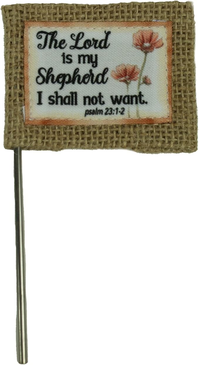 Abbey & CA Gift Lord is My Shepherd Flag Flower Pick