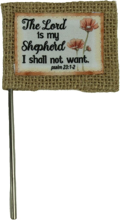 Abbey & CA Gift Lord is My Shepherd Flag Flower Pick