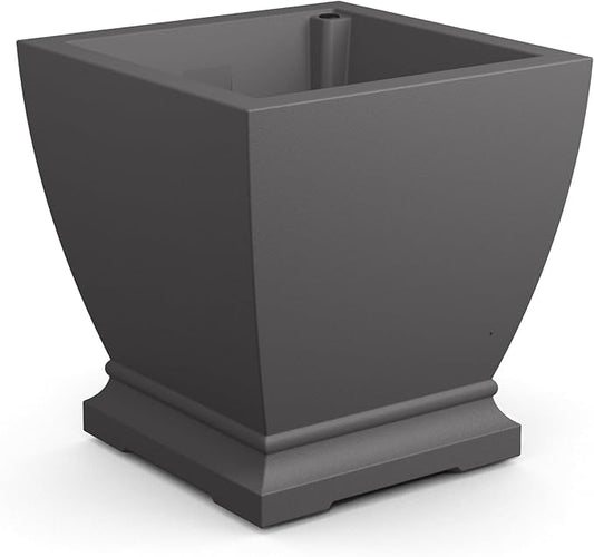 Mayne Inc. Acadia 20in Square Planter - Graphite Grey - 20in L x 20in W x 20in H - with Built-in Water Reservoir (5920-GRG)
