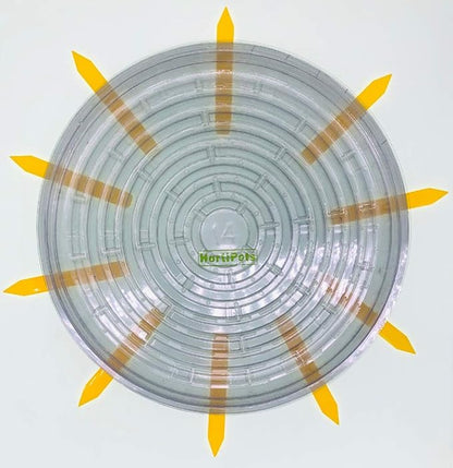 HORTIPOTS Clear Plant Saucer 14 inch Plastic Pot Saucers (Pack of 10) Actual Size is only 13 inch with Plant Stake Labels