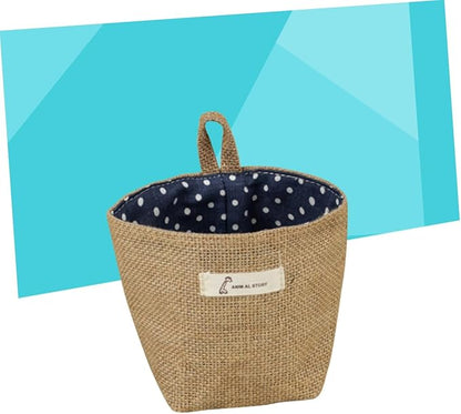 Mini Closet Bag Closet Hanging Bins Small Hanging Basket Wall Pocket Wall Hanging for Organizing Flower Pots Fabric Flower Pot Hanging Jute Bag Organizer Storage