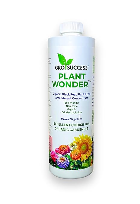 PlantWonder (Plant Wonder) Black Peat Potassium Humate – Liquid Humic & Fulvic Acid Soil Conditioner – Organic Root & Soil Enhancer for Vegetables, Lawn & Garden – 16 oz Concentrate