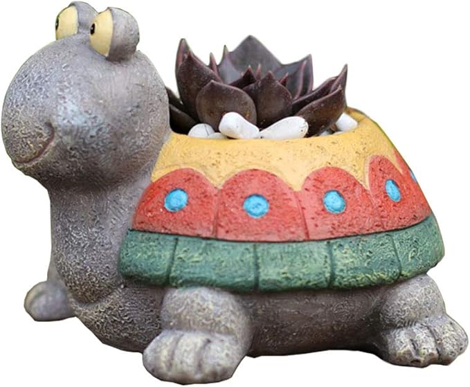 Cute Animal Shaped Cartoon Home Decoration Succulent Planter Flower Pots (Colorful Turtle)