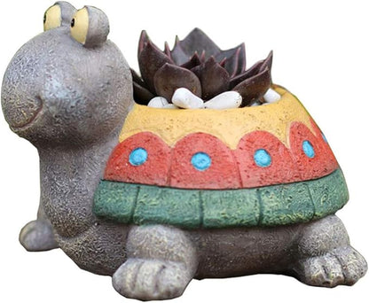 Cute Animal Shaped Cartoon Home Decoration Succulent Planter Flower Pots (Colorful Turtle)