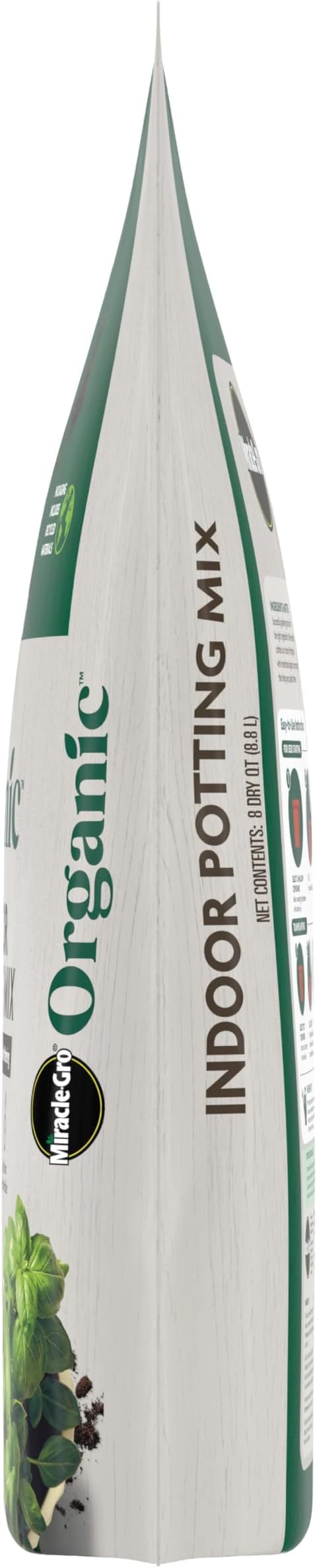 Miracle-GRO Organic Indoor Potting Mix, Protects Against Over and Under Watering, for Indoor Container Plants, Houseplants and Starter Plants, OMRI Listed, 8 qt., 2-Pack
