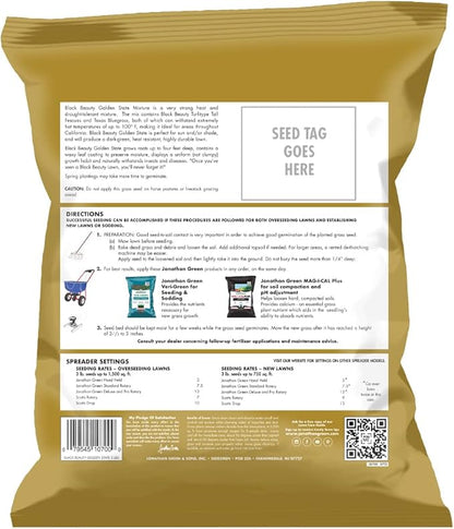 Jonathan Green (10700) Black Beauty Golden State California Grass Seed (Made for California) - Cool Season Lawn Seed (3 lb)