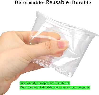 28 Pack 4/5/6/7 Inch Clear Nursery Pots for Plants with Drainage Holes, Clear Plastic Seedling Flower Plant Pot Insert, Seed Starter Pots