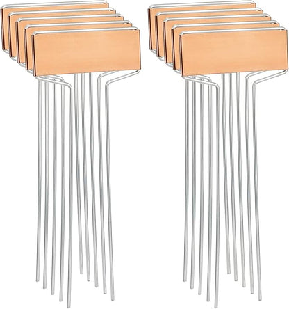 KINGLAKE GARDEN Copper Plant Labels 20 Pack Metal Plant Labels Copper Plant Tags Garden Labels Garden Large Metal Plant Tags Height 6.1" for Outdoor Indoor Plant