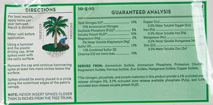 Jobe's 1010 Palm Tree Outdoor Fertilizer Food Spikes, 5-Pack by Jobe's