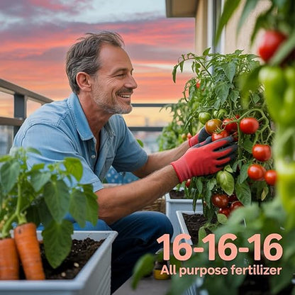 Gardenera 16-16-16 Premium All Purpose Professional Fertilizer - Lawn, Flower, Tree, Shrub & Vegetable Fertilizer (5 Quarts)