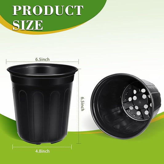50 Pcs 1 Gallon Nursery Pots, Flexible Plant Seedling Pots Transplanting Soft Plastic Planters with Drainage Holes for Planting Garden Flower Plant Container Cups Planter (50, 1 Gallon)
