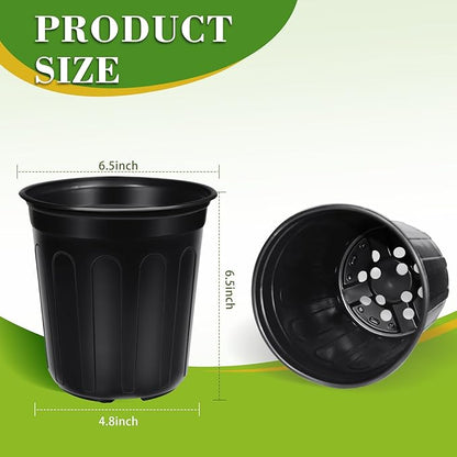 100 Pcs 1 Gallon Nursery Pots, Flexible Plant Seedling Pots Transplanting Soft Plastic Planters with Drainage Holes for Planting Garden Flower Plant Container Cups Planter (100, 1 Gallon)