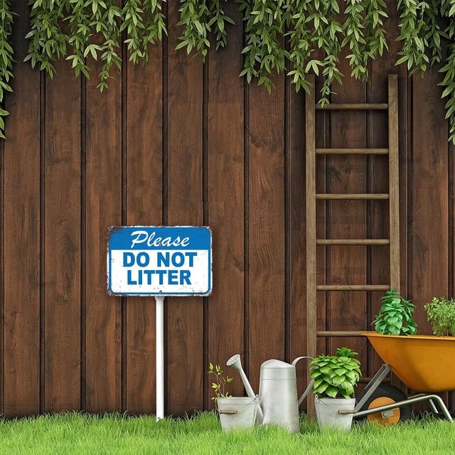 8 x 12 inch Please Do Not Litter Yard Sign Stakes Outdoor Lawn Yard Signs