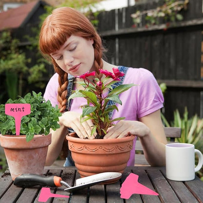 200pcs Plant Labels,Plant Name Tags,Pink Plant Markers,Gardening Supplies,Garden Labels Outdoor Waterproof,Garden Markers,Plastic Plant Labels for Seedlings,Greenhouse Accessories,Plant Nursery
