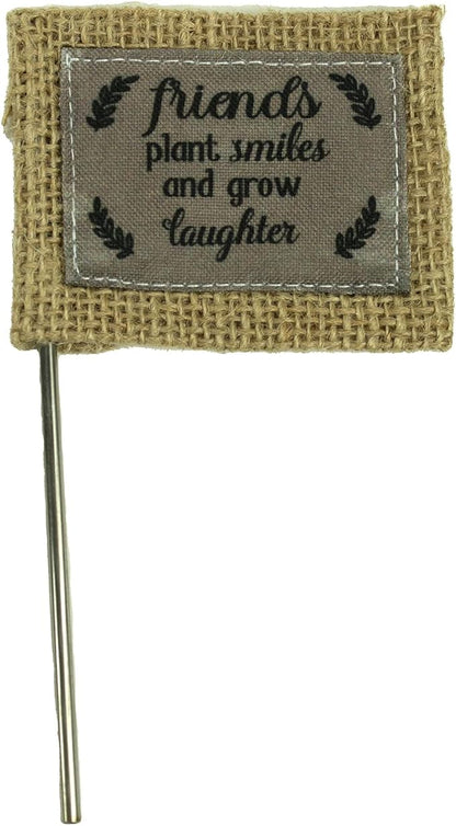 Abbey & CA Gift Friends Plant Smiles Flag Flower Pick