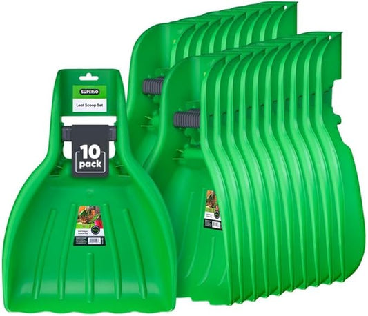 Leaf Collector, Leaf Scoops, Hand Rake for Leaf Picker Upper Gardening Hand Tools, Lawn Cleaning Garden Rake 1 Pair Leaf Scoop, Green Plastic Leaf Grabber, by Superio